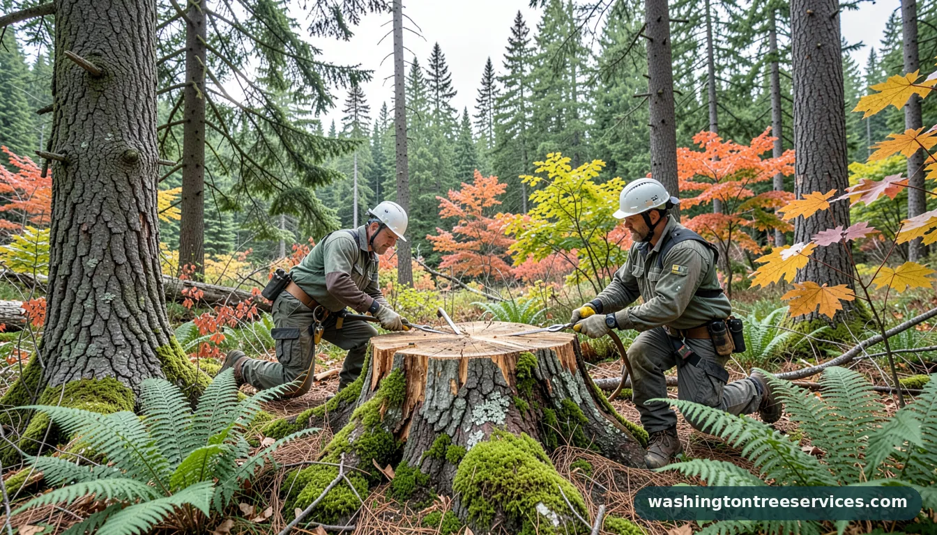 Professional equipment for tree stump killer in Washington tree stump killer - tree service equipment and crew in Washington