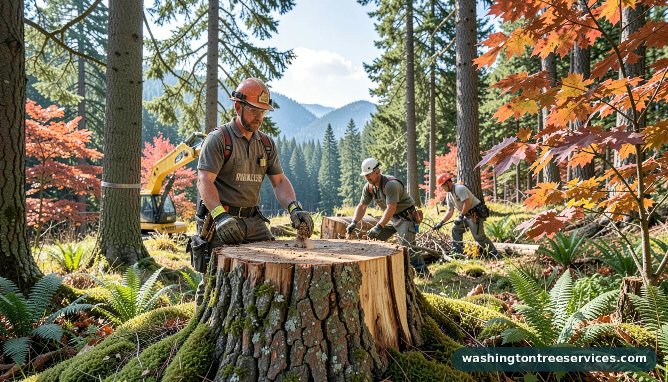 Completed tree stump killer project by Washington Tree Services tree stump killer - completed tree work by Washington Tree Services