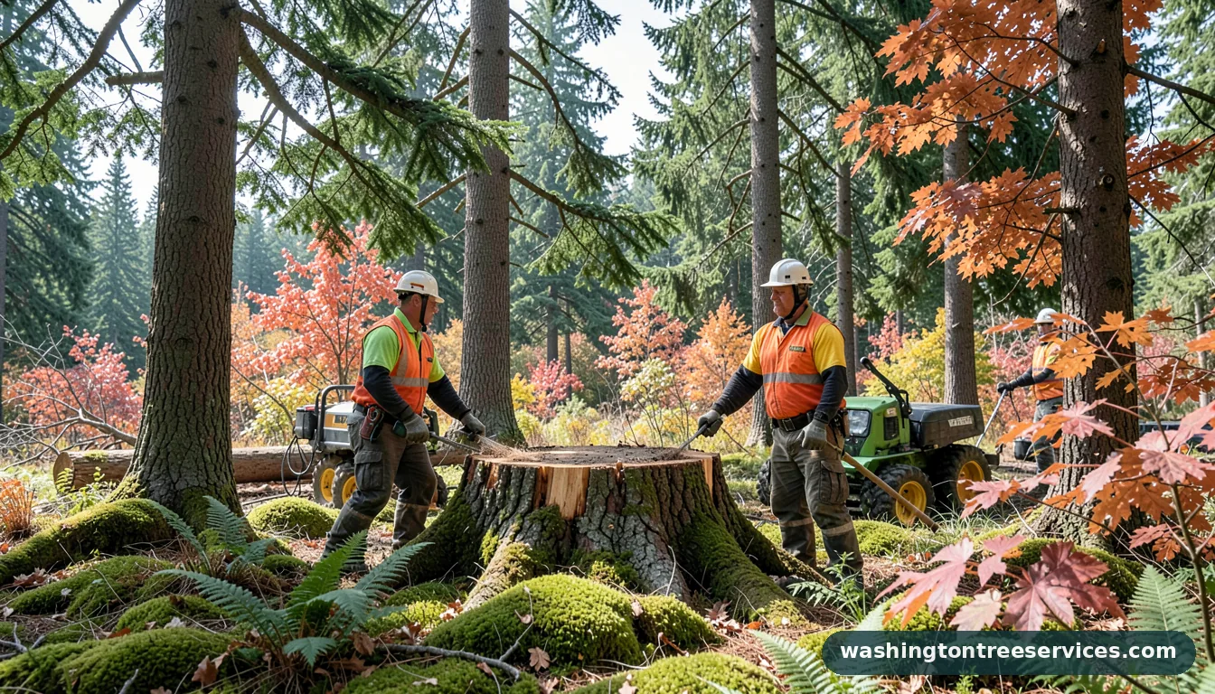 Professional equipment for tree stump removal acid in Washington tree stump removal acid - tree service equipment and crew in Washington