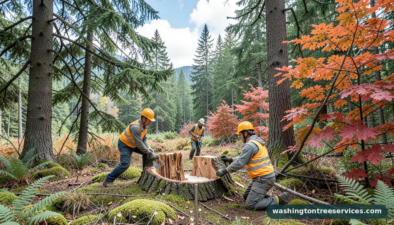 Professional equipment for tree stump removal epsom salt in Washington tree stump removal epsom salt - tree service equipment and crew in Washington