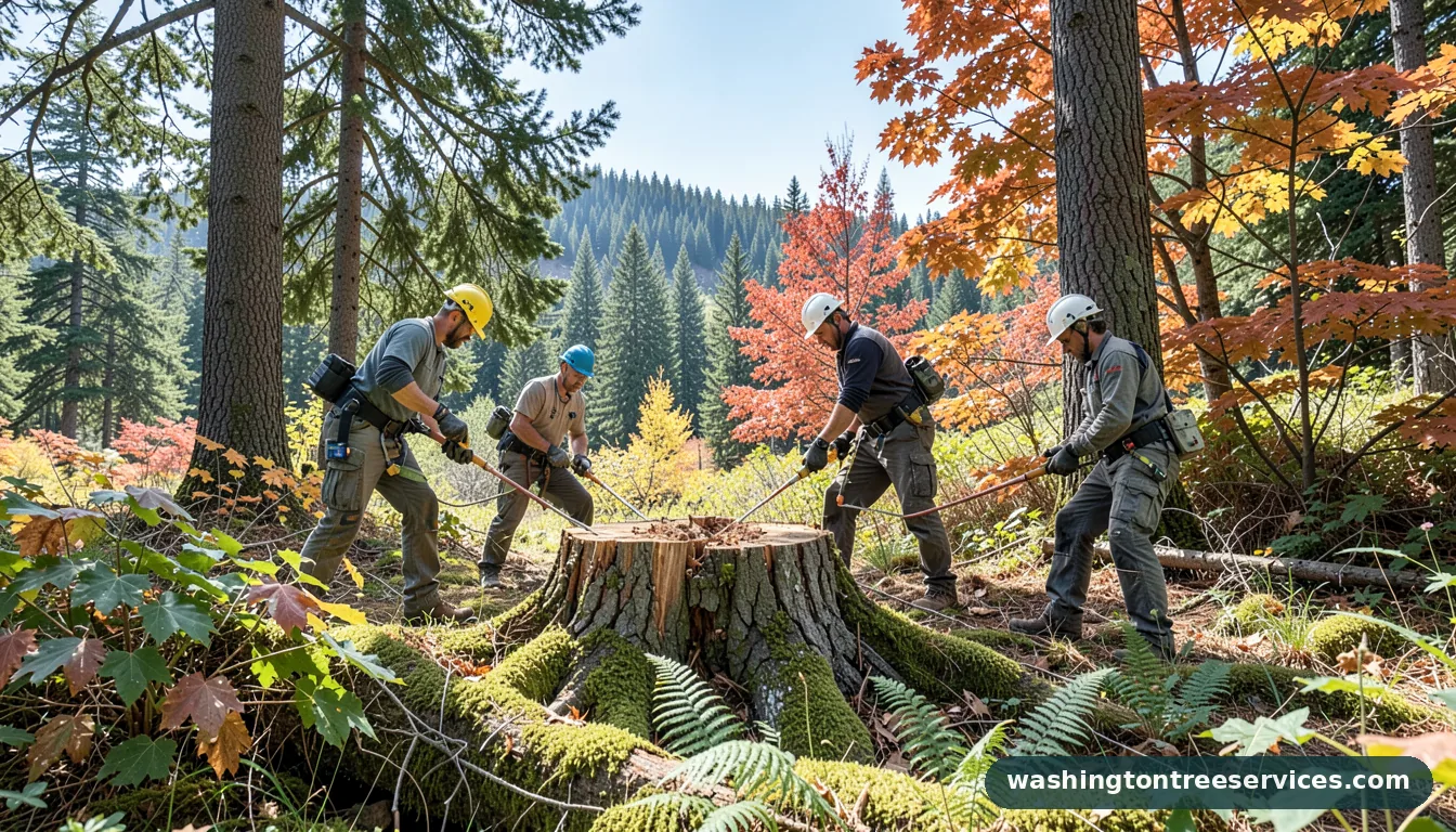 Completed tree stump removal epsom salt project by Washington Tree Services tree stump removal epsom salt - completed tree work by Washington Tree Services