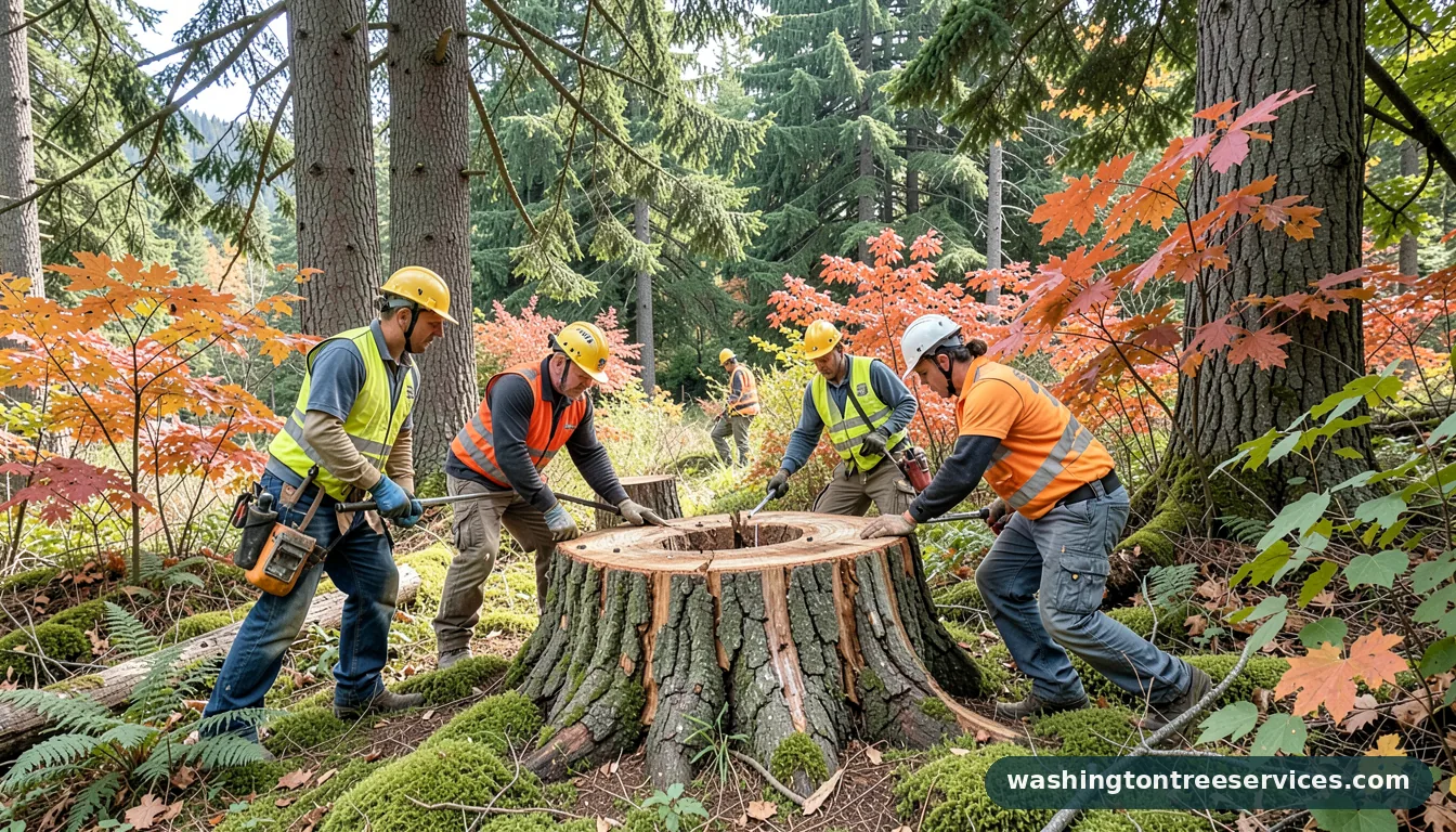 tree stump removal methods - completed tree work by Washington Tree Services