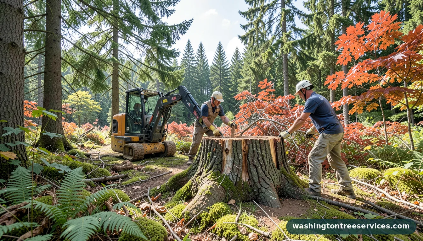 Certified arborists handling tree stump removal near me in Washington tree stump removal near me - certified arborists at work in Washington