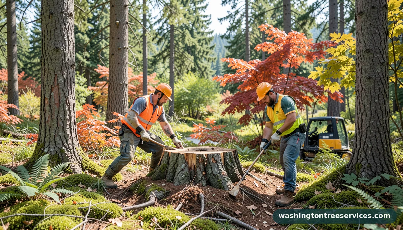 tree stump removal - completed tree work by Washington Tree Services