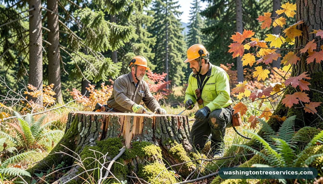 tree stump removers - certified arborists at work in Washington