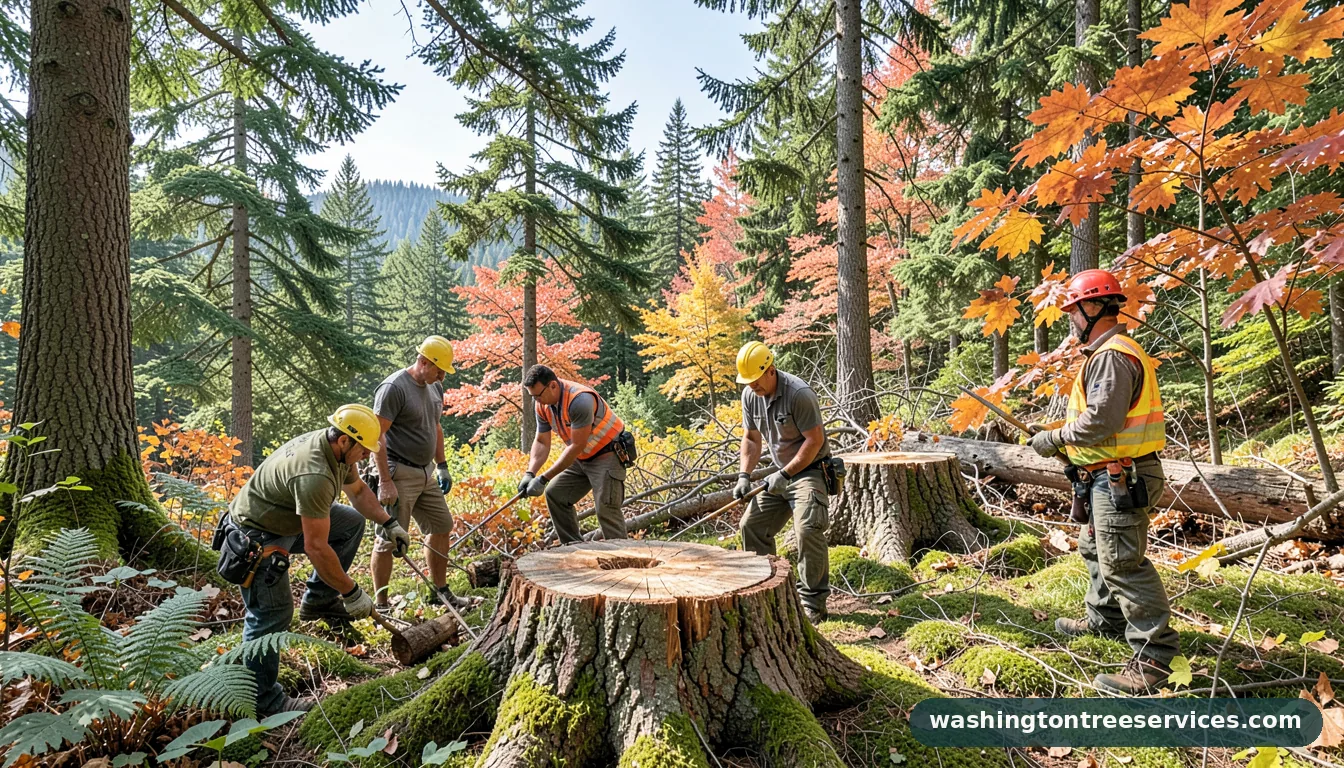 Certified arborists handling tree stumps in Washington tree stumps - certified arborists at work in Washington