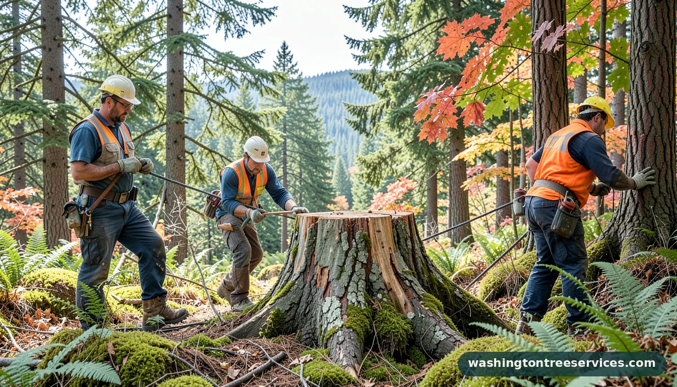 Professional equipment for tree stumps in Washington tree stumps - tree service equipment and crew in Washington
