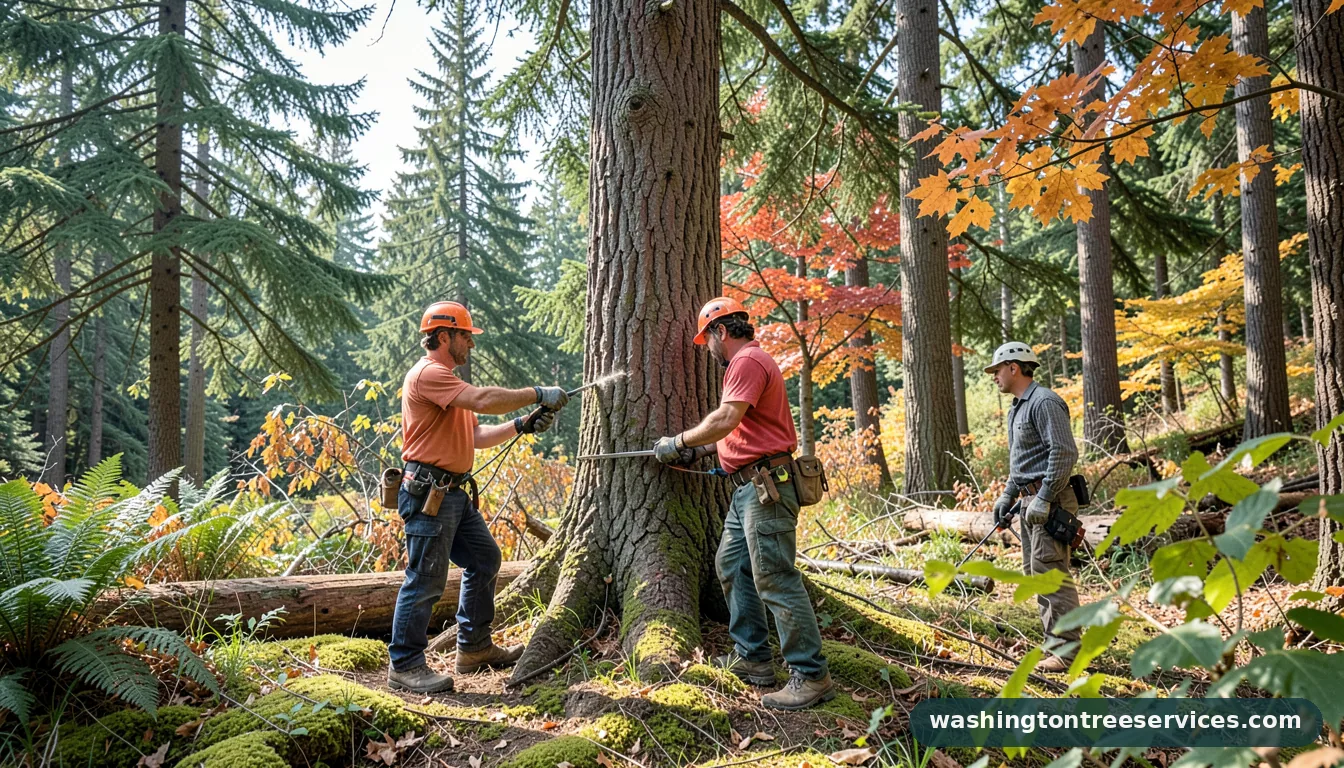 tree trimmer near me - certified arborists at work in Washington