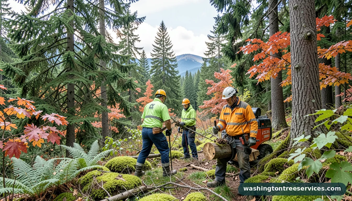 tree trimmers near me - certified arborists at work in Washington