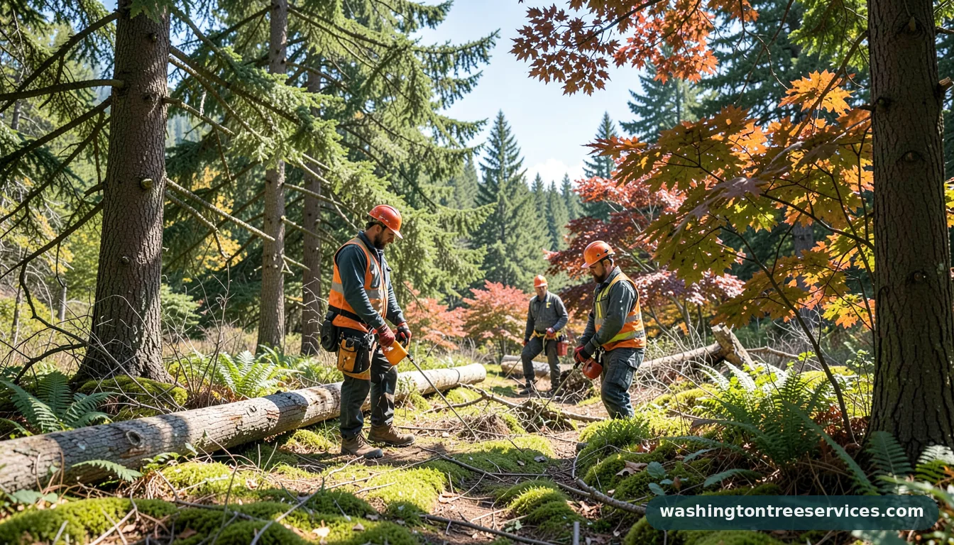 tree trimmers near me - tree service equipment and crew in Washington