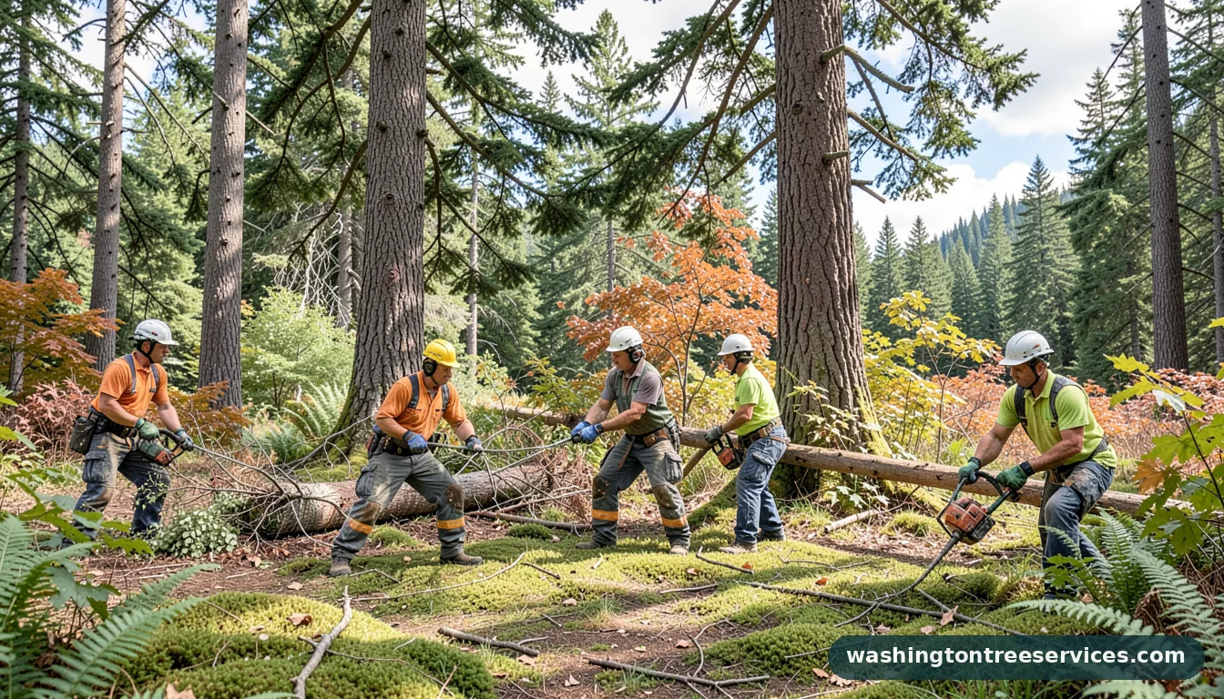 tree trimmers - tree service equipment and crew in Washington