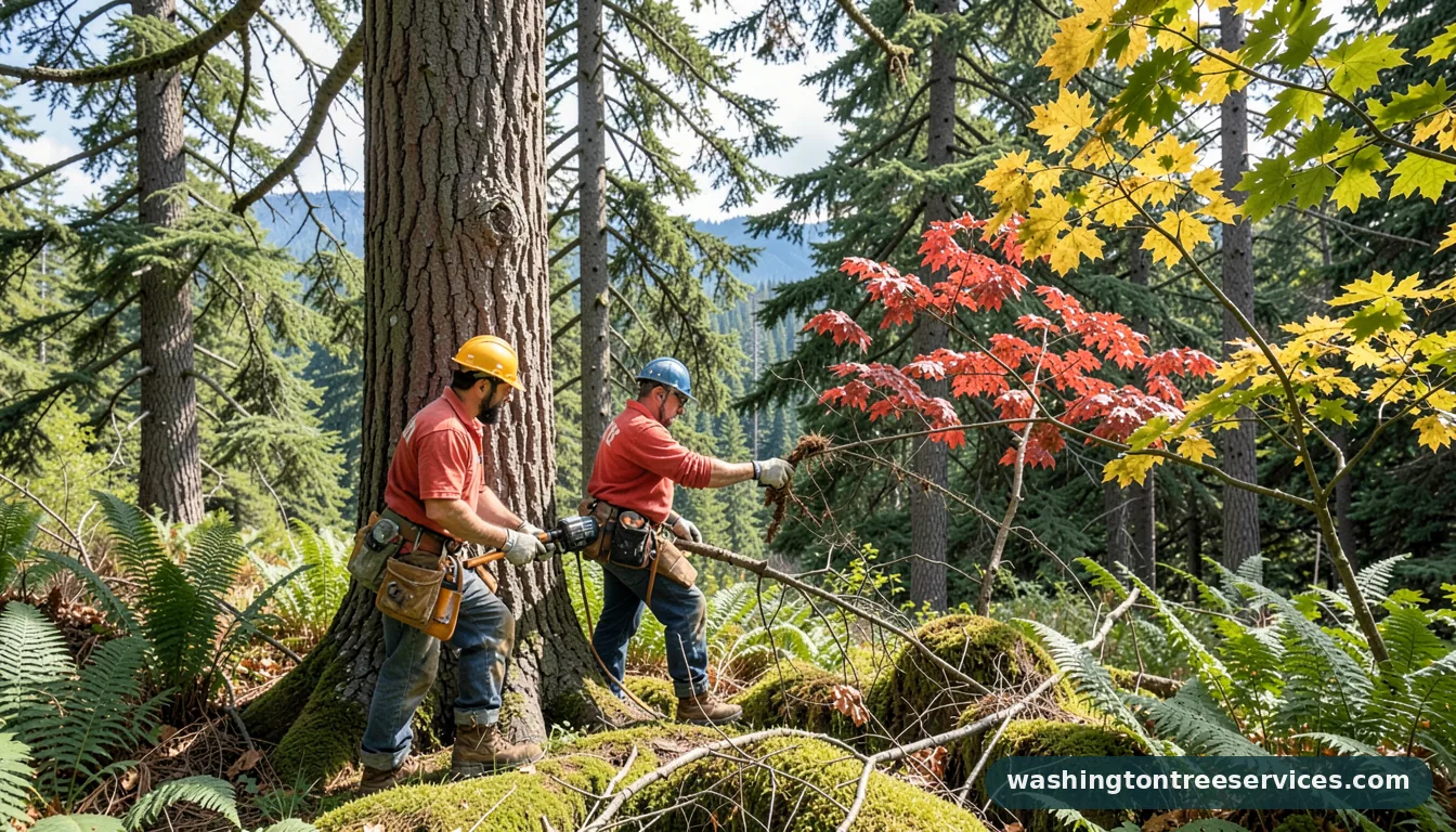 tree trimming cost near me - completed tree work by Washington Tree Services