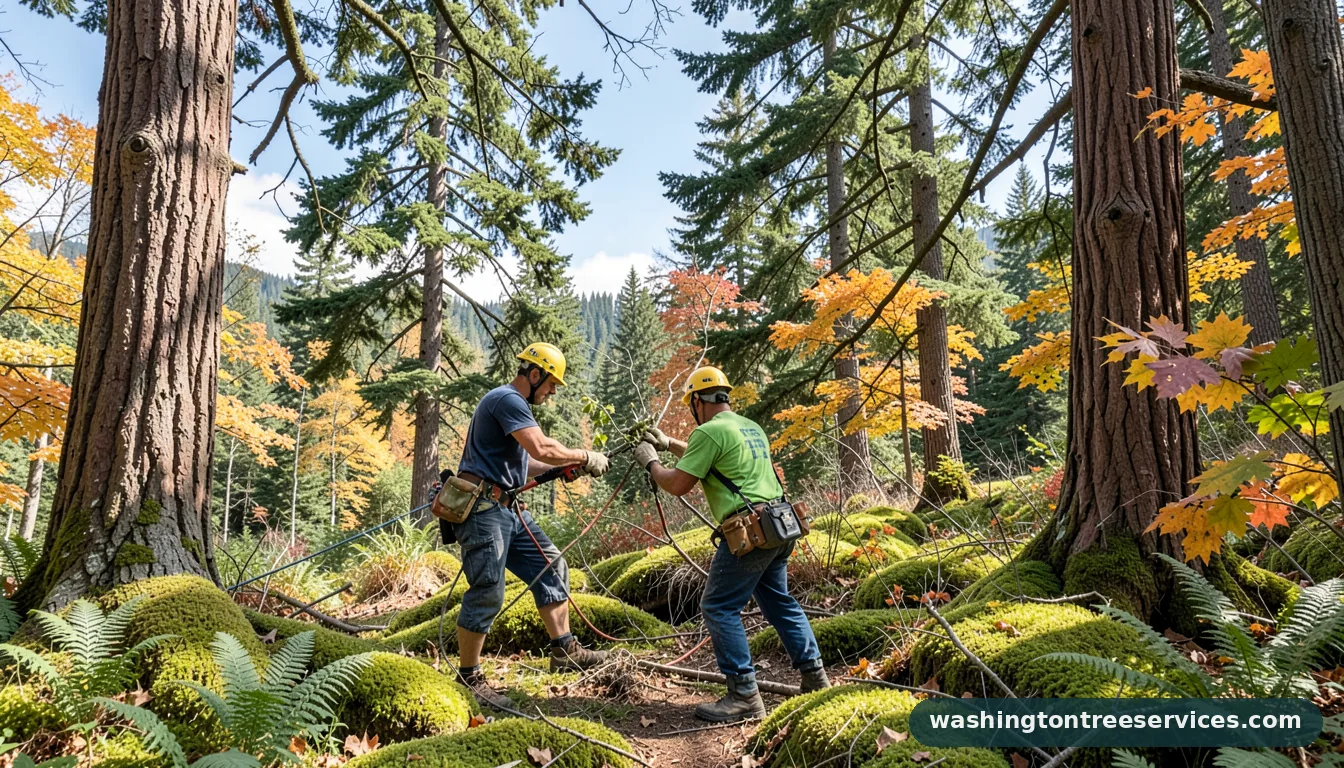 tree trimming everett - certified arborists at work in Washington