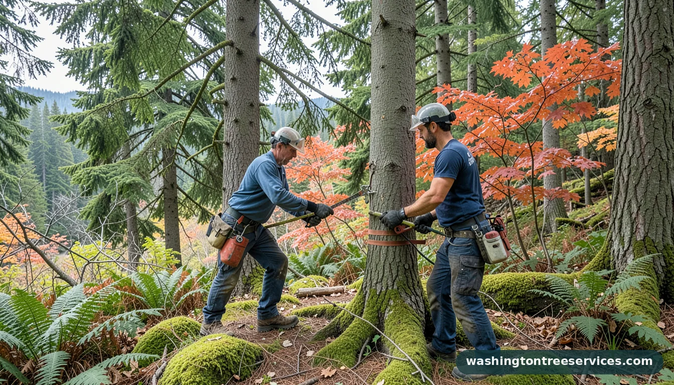 Certified arborists handling tree trimming pricing in Washington tree trimming pricing - certified arborists at work in Washington