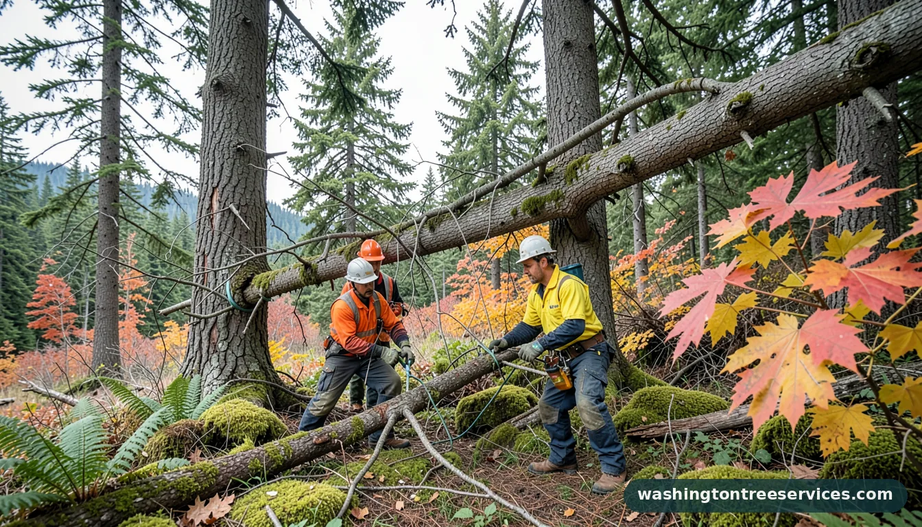 tree trimming seattle wa - tree service equipment and crew in Washington