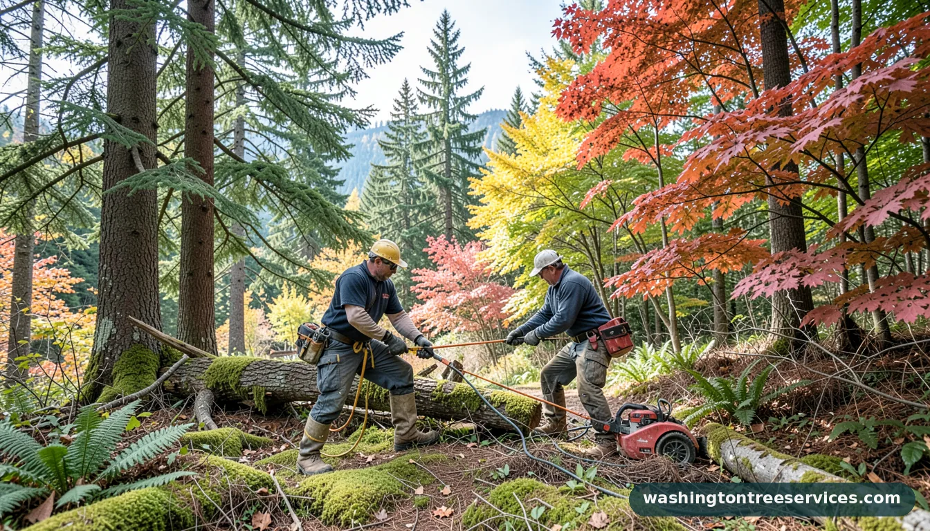 tree trimming service - certified arborists at work in Washington