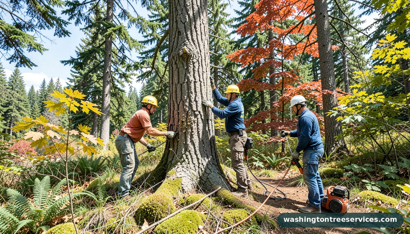 Certified arborists handling tree trimming tacoma in Washington tree trimming tacoma - certified arborists at work in Washington