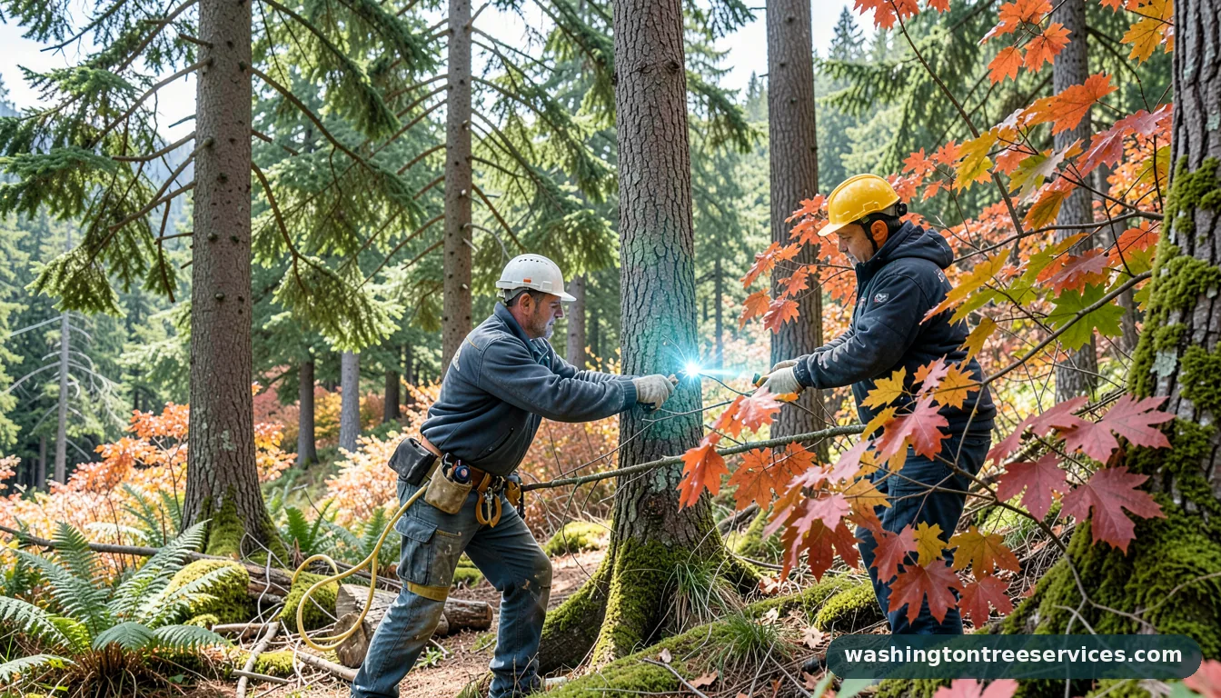 Professional equipment for tree trimming with laser in Washington tree trimming with laser - tree service equipment and crew in Washington