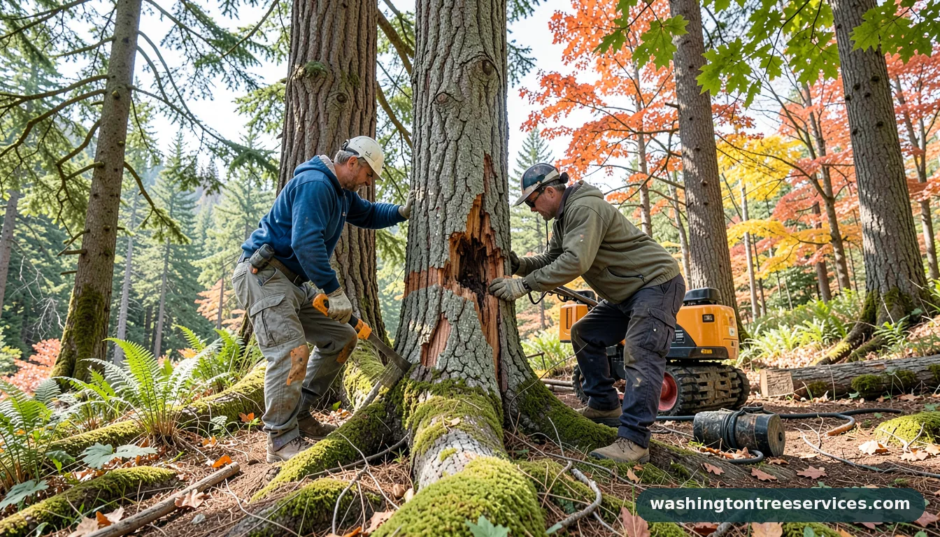 Certified arborists handling tree wounds in Washington tree wounds - certified arborists at work in Washington