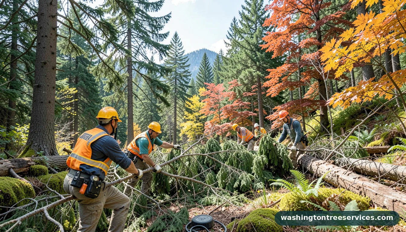 trees down seattle - tree service equipment and crew in Washington