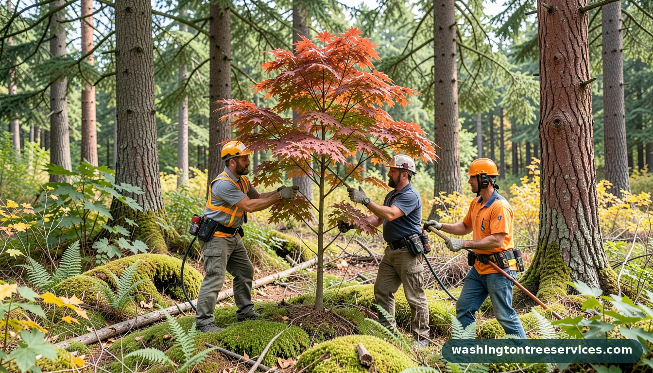 Professional equipment for trim japanese maple tree in Washington trim japanese maple tree - tree service equipment and crew in Washington