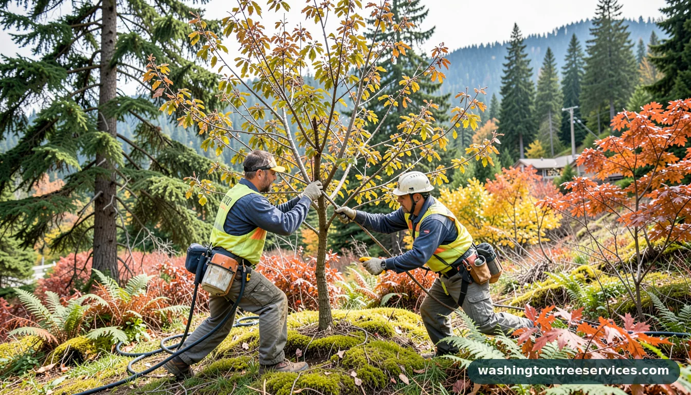 trimming a cherry tree - completed tree work by Washington Tree Services