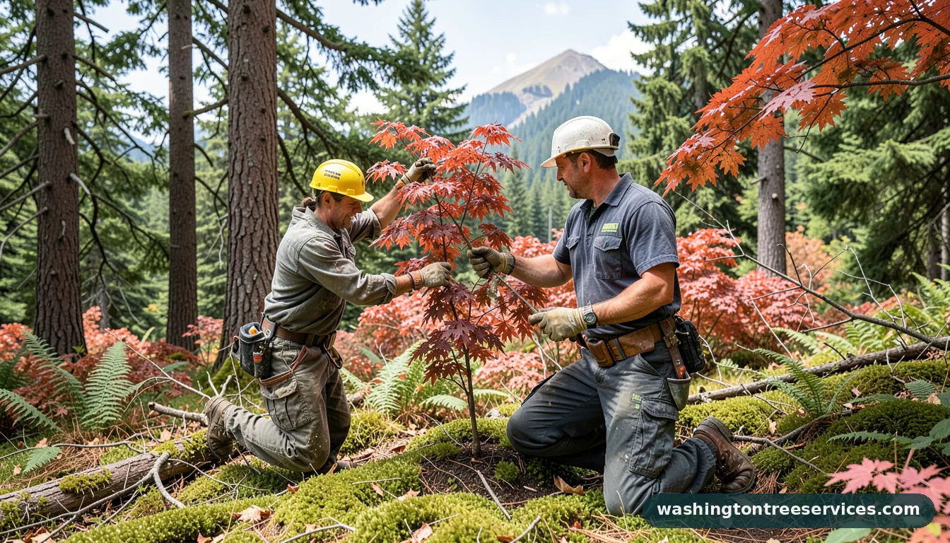 trimming a japanese maple - completed tree work by Washington Tree Services