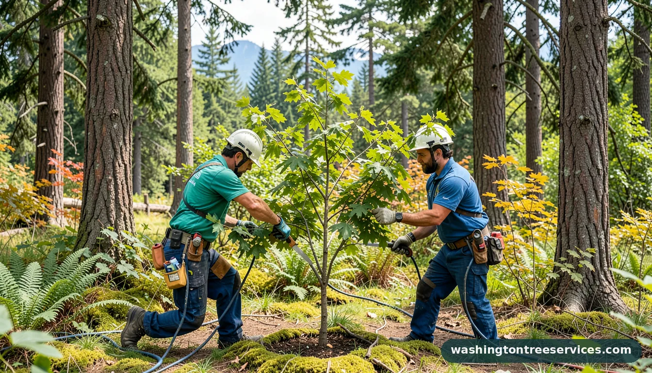 trimming crepe myrtle - completed tree work by Washington Tree Services