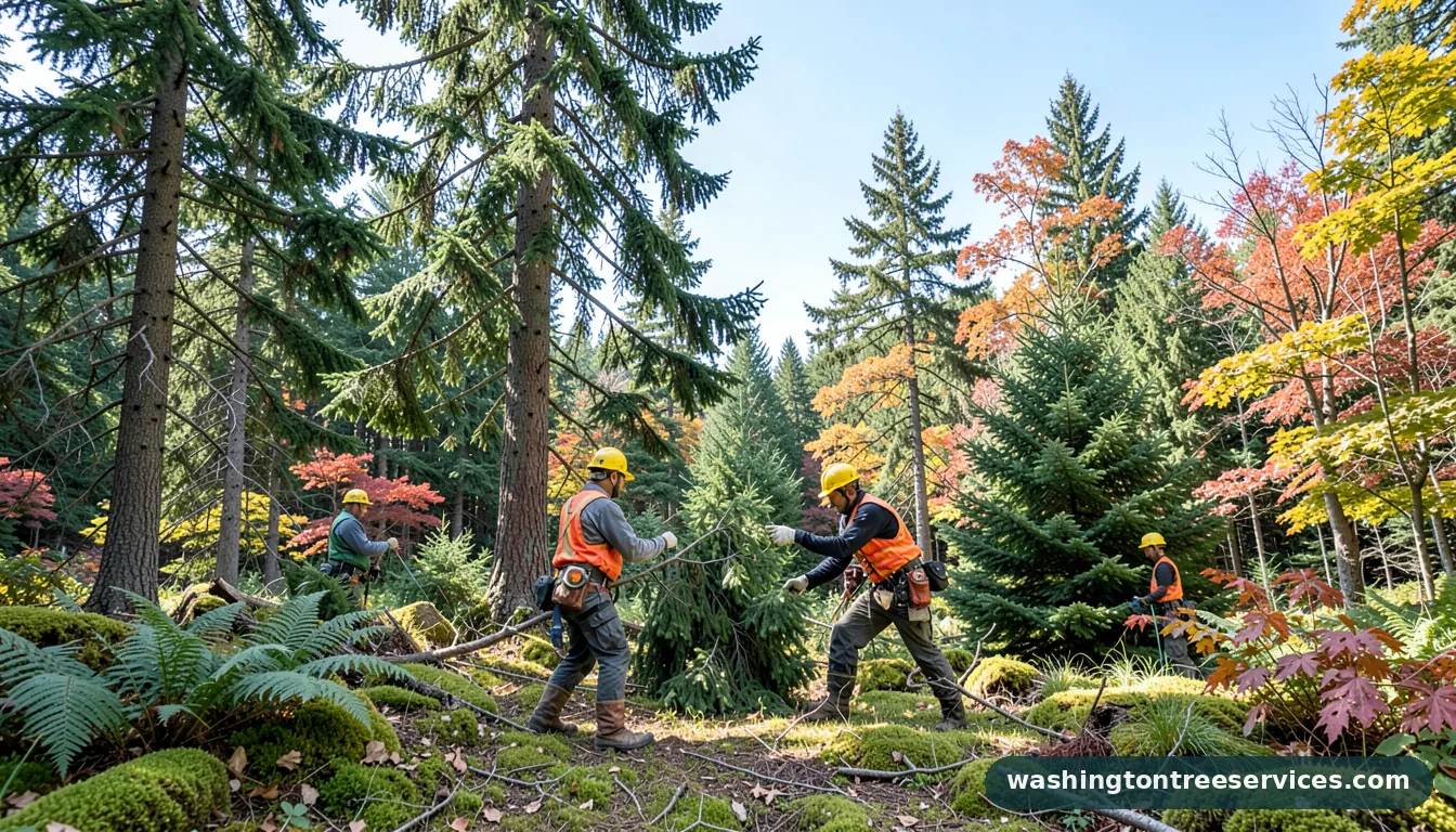 trimming evergreen trees - professional tree service in Washington