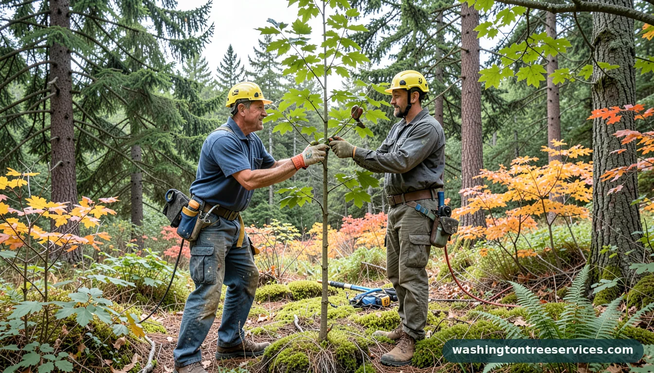 trimming fig tree - certified arborists at work in Washington
