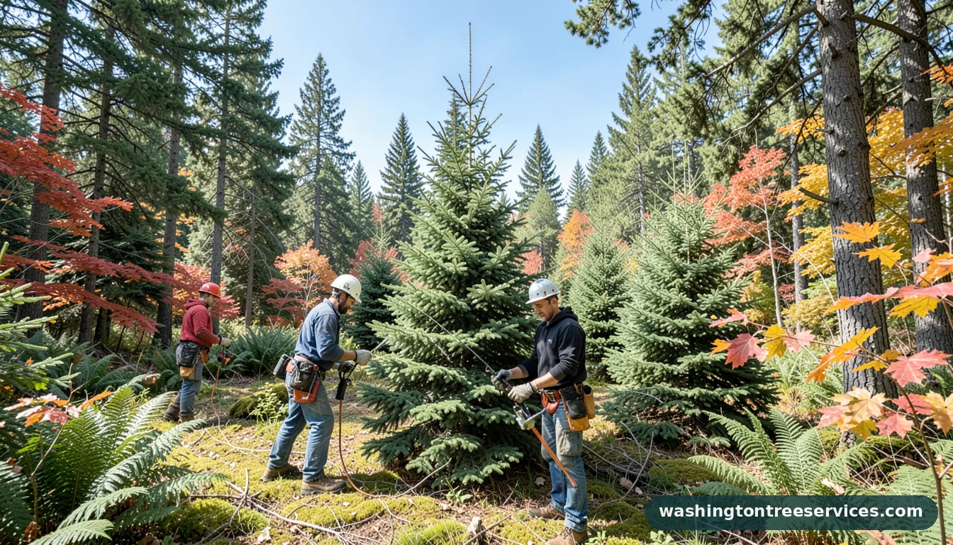 trimming fir trees in Washington | Washington Tree Services trimming fir trees - professional tree service in Washington