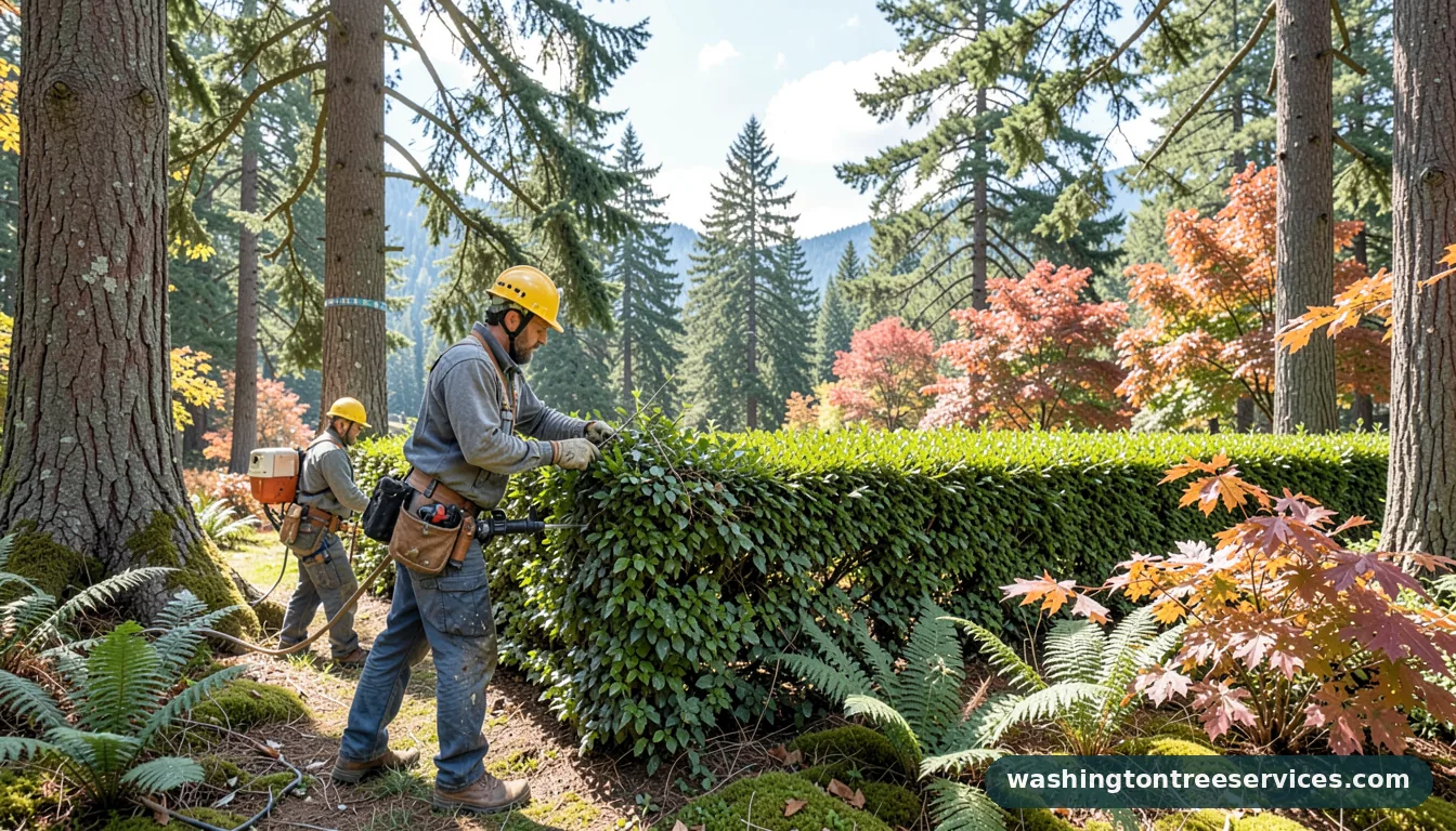 trimming high hedges - professional tree service in Washington