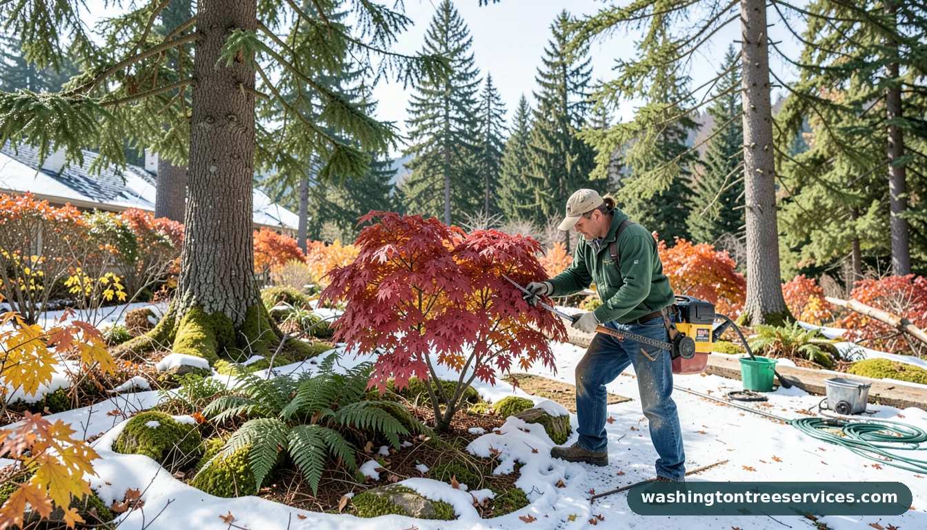 Completed trimming japanese maple in winter project by Washington Tree Services trimming japanese maple in winter - completed tree work by Washington Tree Services