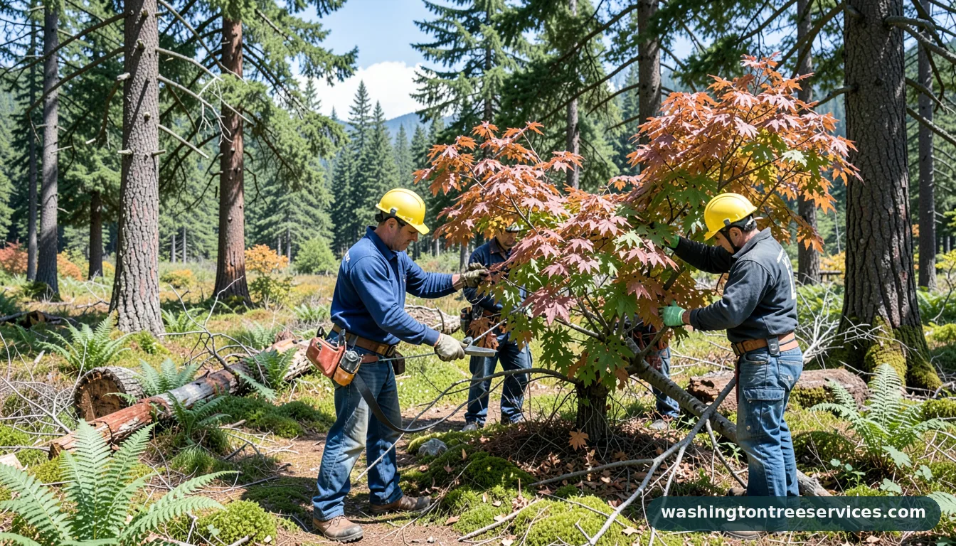 Professional equipment for trimming japanese maple trees in Washington trimming japanese maple trees - tree service equipment and crew in Washington
