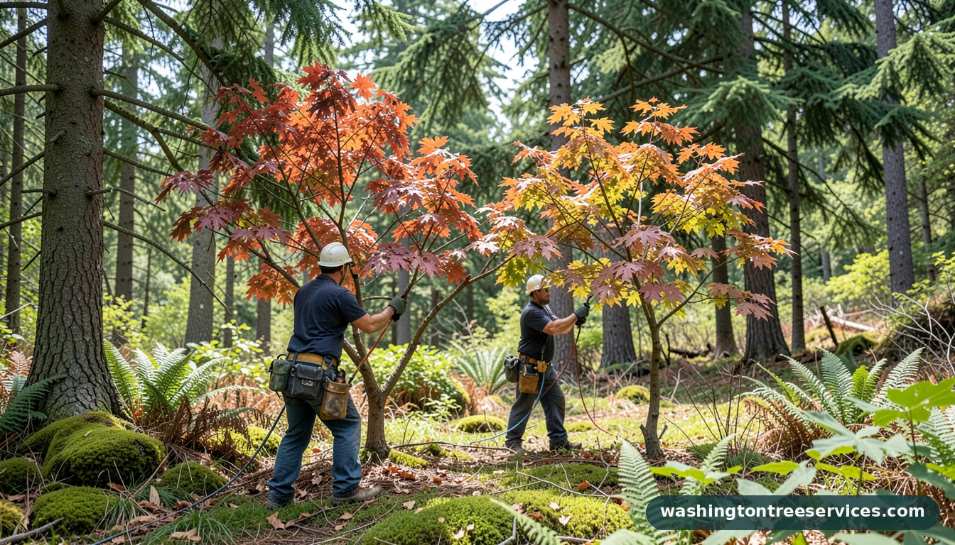 Completed trimming japanese maple trees project by Washington Tree Services trimming japanese maple trees - completed tree work by Washington Tree Services