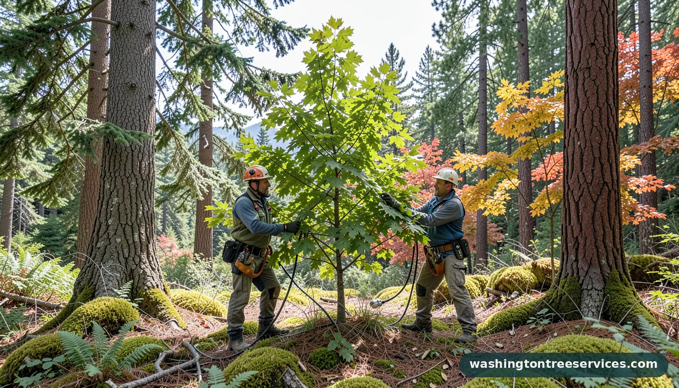 trimming maple trees - completed tree work by Washington Tree Services