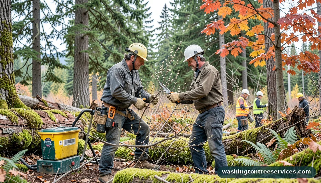 trimming pussy willow - certified arborists at work in Washington