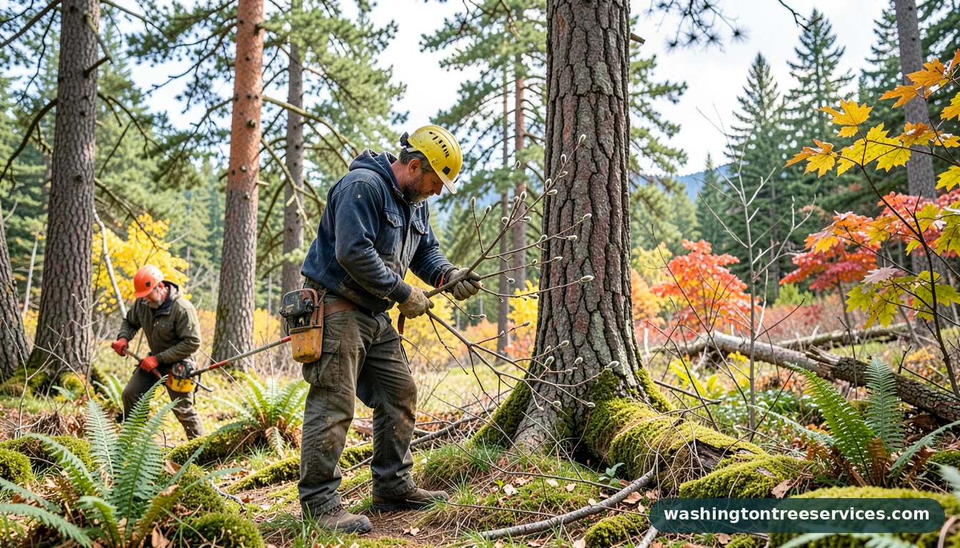 trimming pussy willow - completed tree work by Washington Tree Services