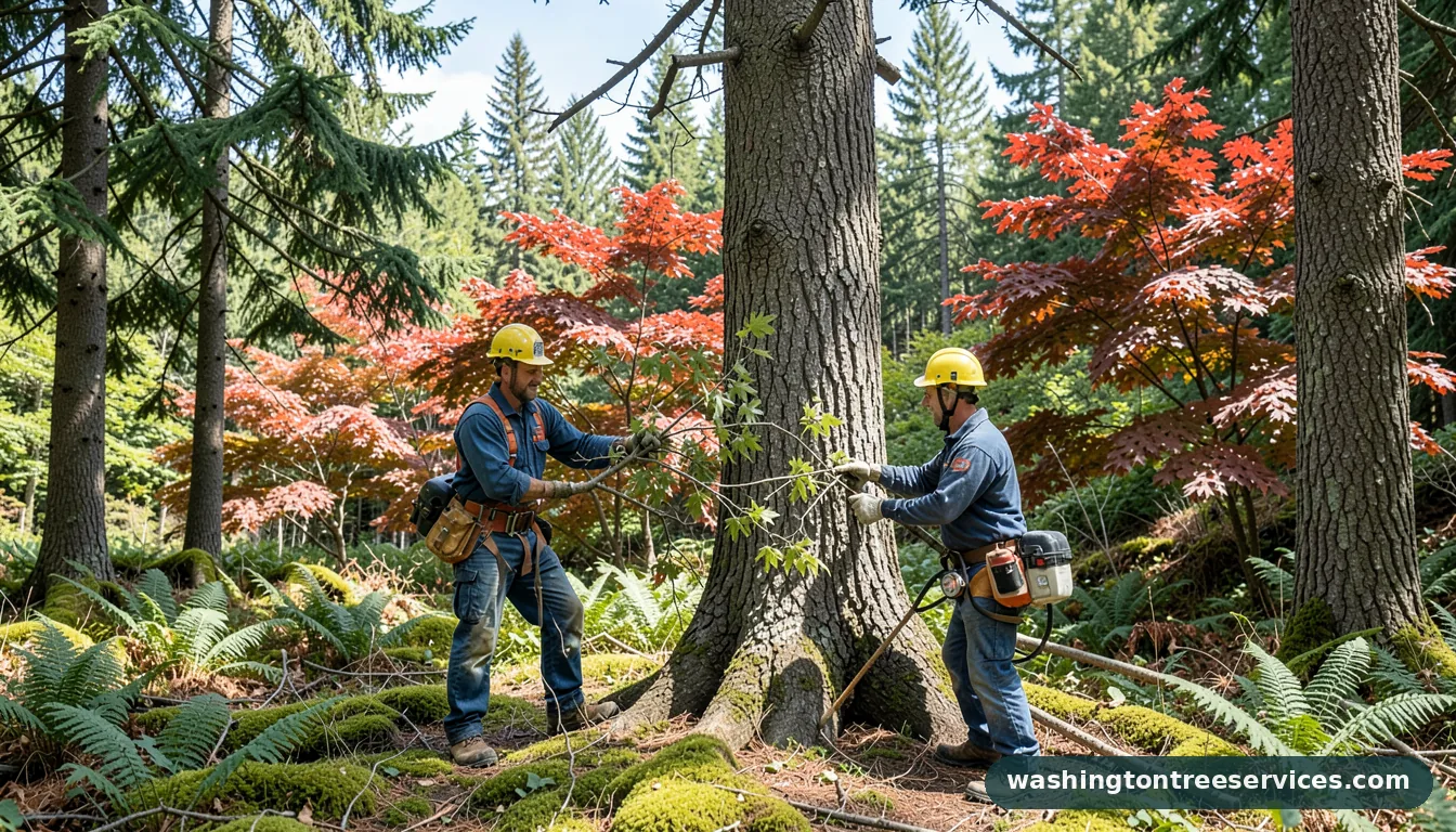 Completed trimming tree branches project by Washington Tree Services trimming tree branches - completed tree work by Washington Tree Services