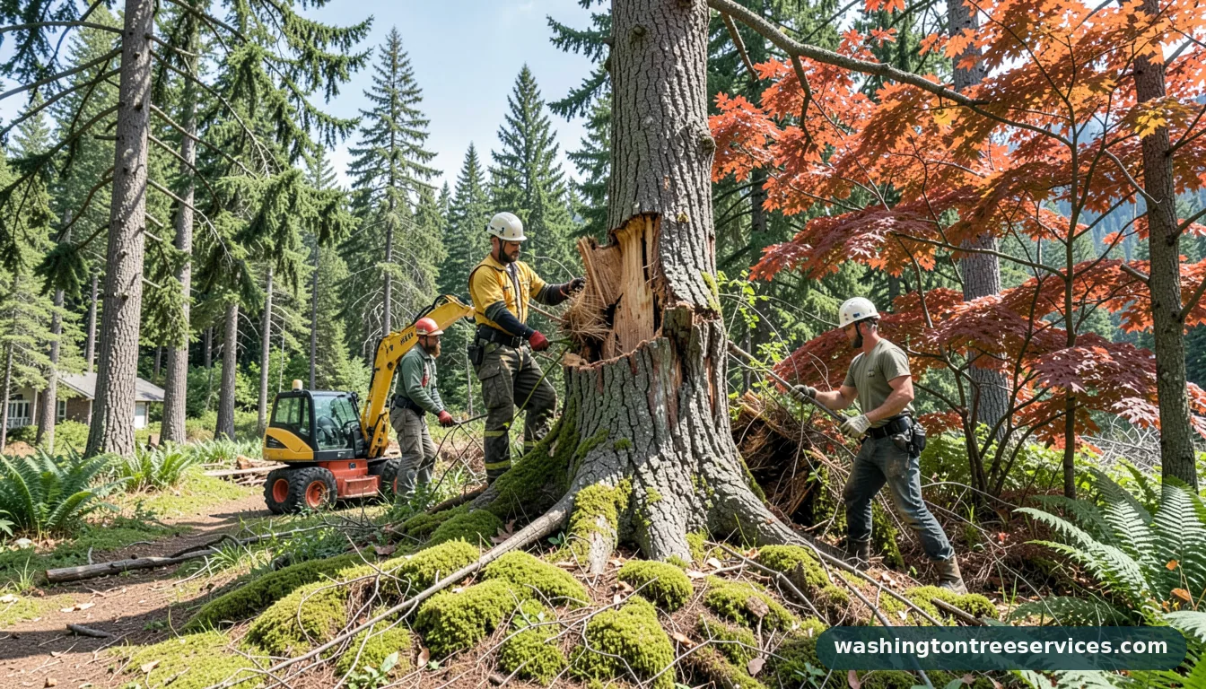 trunk removal - completed tree work by Washington Tree Services