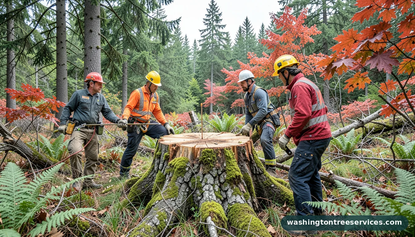 Professional equipment for uproot tree stump in Washington uproot tree stump - tree service equipment and crew in Washington