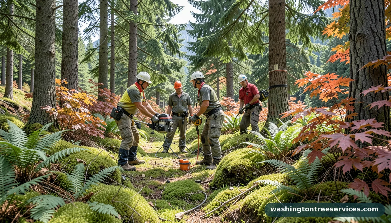 Certified arborists handling utility arboriculture in Washington utility arboriculture - certified arborists at work in Washington