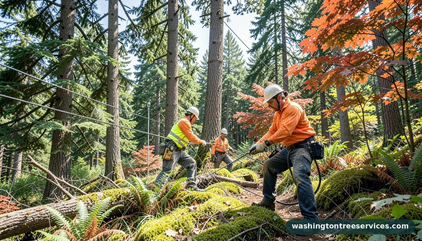 Professional equipment for utility arboriculture in Washington utility arboriculture - tree service equipment and crew in Washington