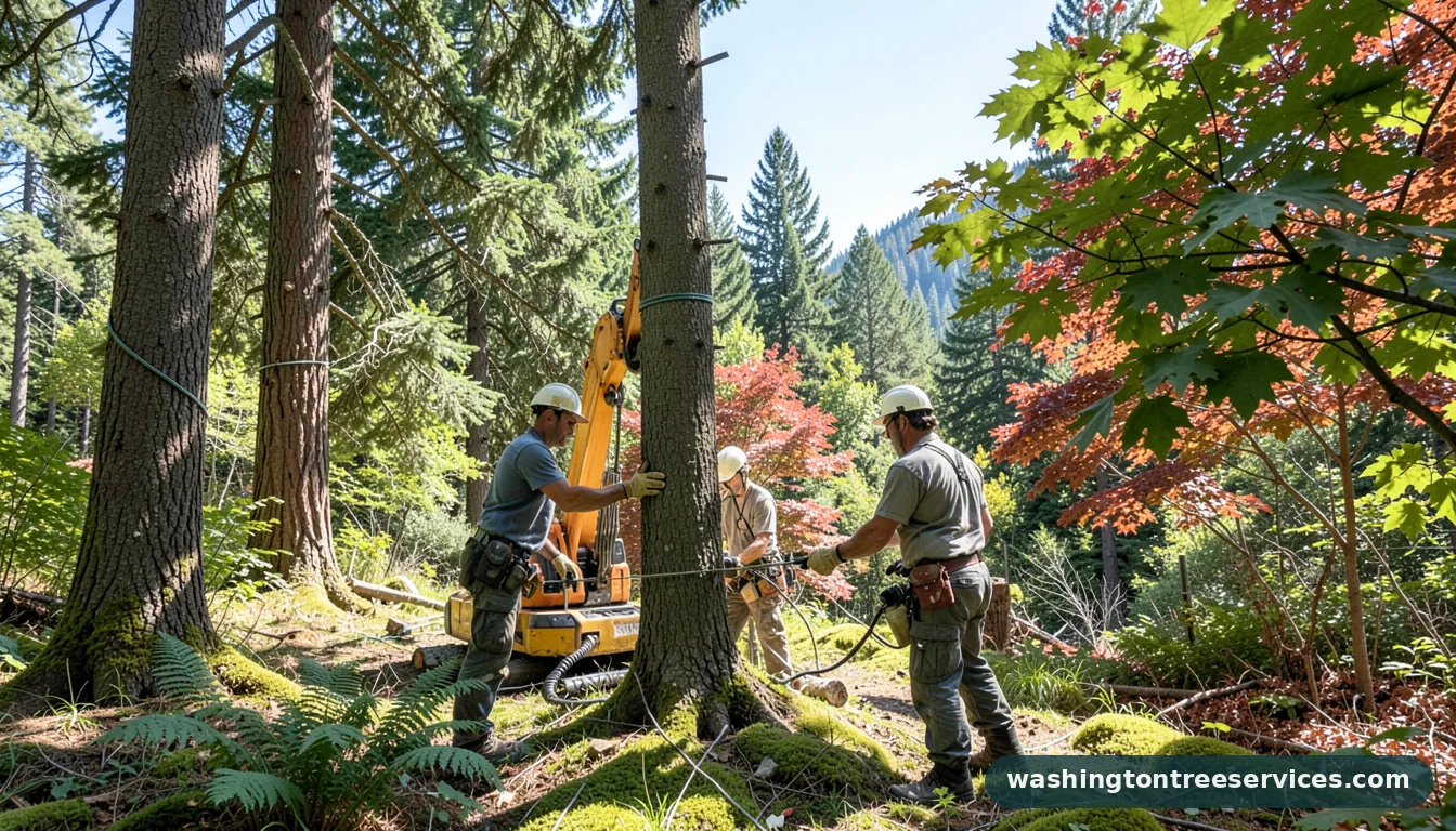 utility tree trimming - completed tree work by Washington Tree Services