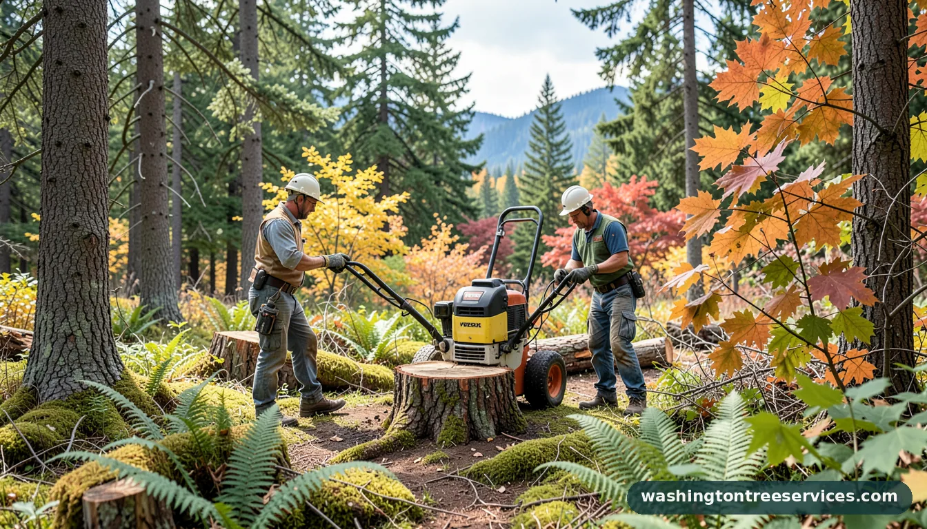 vermeer stump grinders - completed tree work by Washington Tree Services