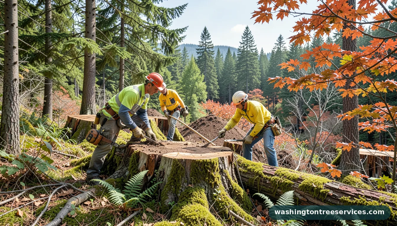 what can you put on stumps to make them rot faster - tree service equipment and crew in Washington