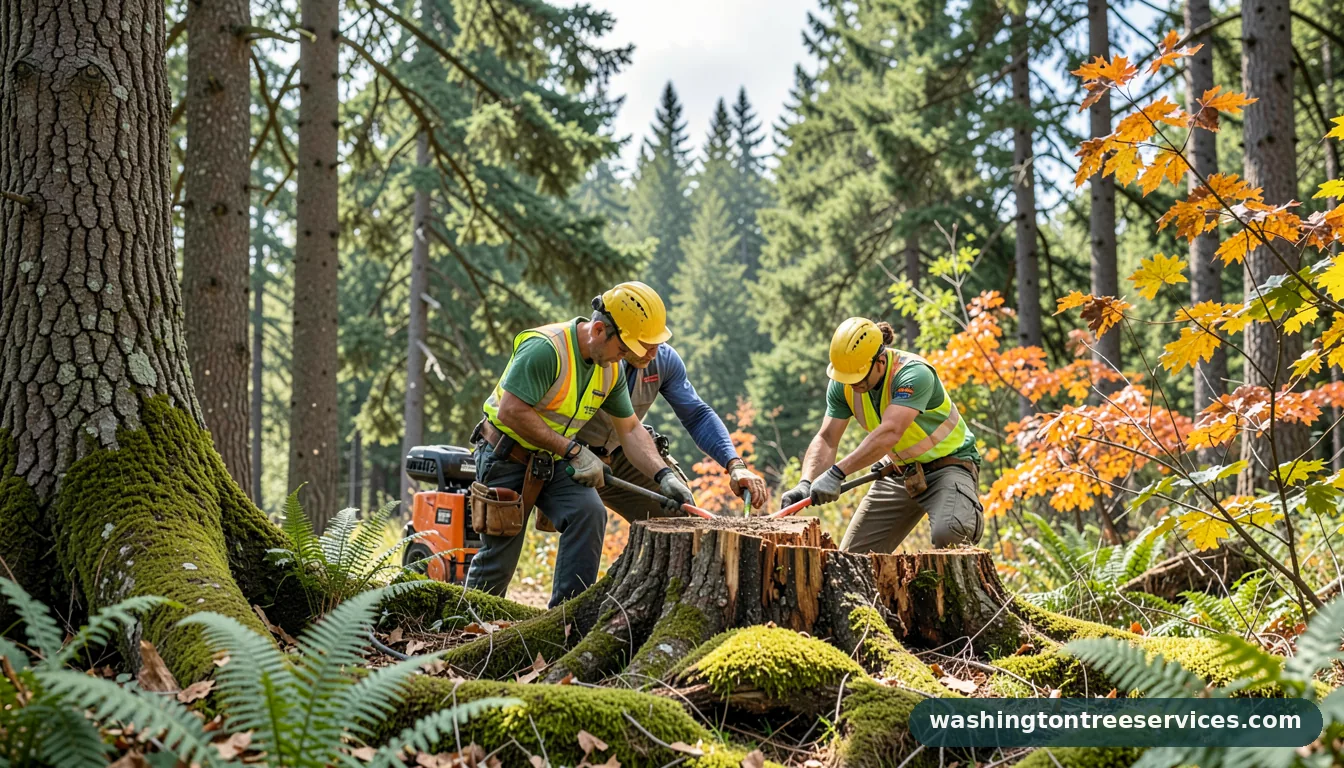 what can you put on stumps to make them rot faster - completed tree work by Washington Tree Services