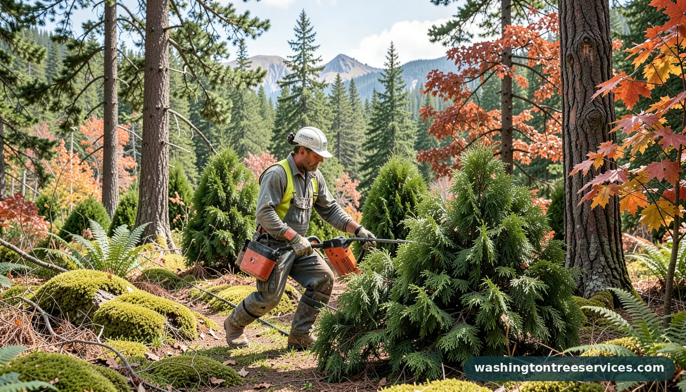 what causes emerald green arborvitae turning brown - certified arborists at work in Washington