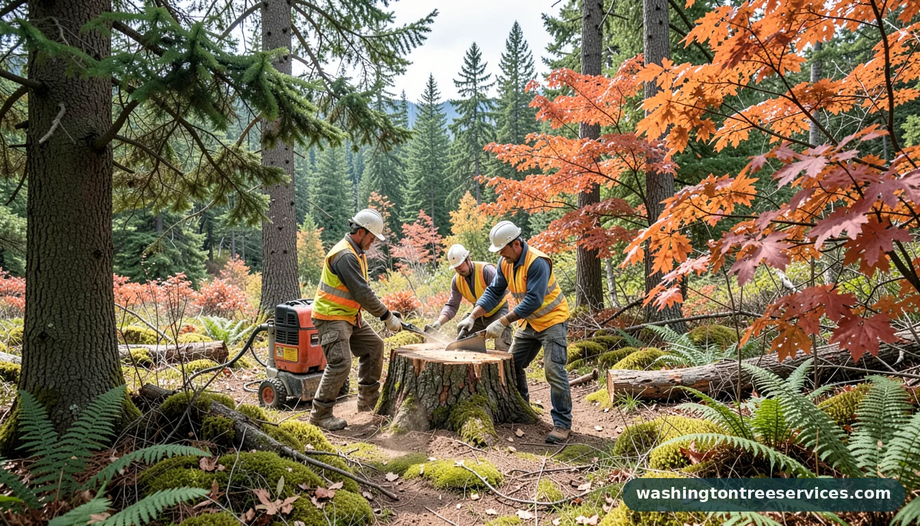 what is stump grinding - completed tree work by Washington Tree Services