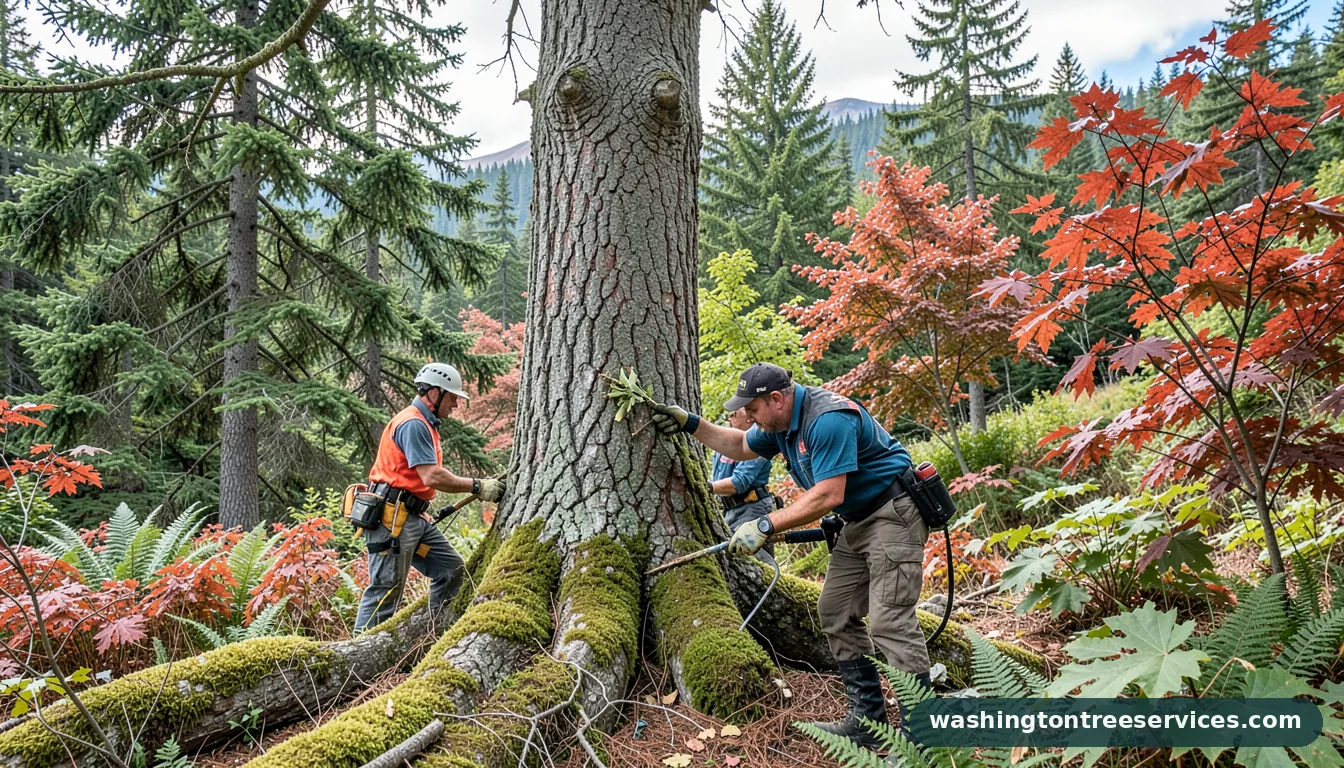 what is the average cost to trim a large tree - certified arborists at work in Washington